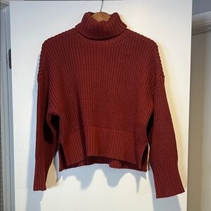 Madewell Red Burgundy Turtleneck Sweater